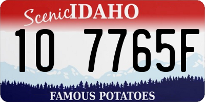 ID license plate 1O7765F