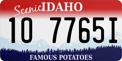 ID license plate 1O7765I