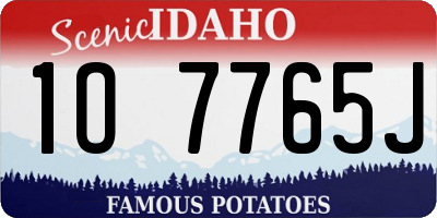 ID license plate 1O7765J