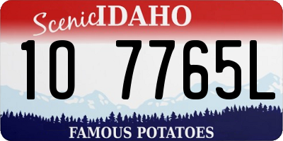 ID license plate 1O7765L