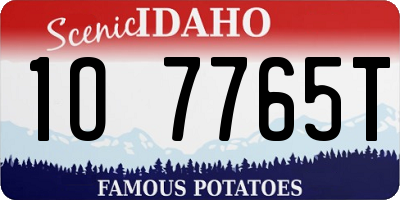 ID license plate 1O7765T