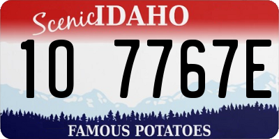 ID license plate 1O7767E