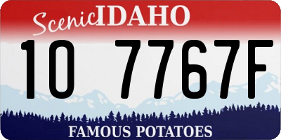 ID license plate 1O7767F