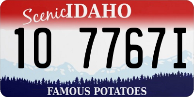 ID license plate 1O7767I
