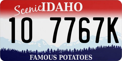 ID license plate 1O7767K