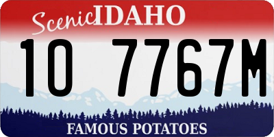 ID license plate 1O7767M
