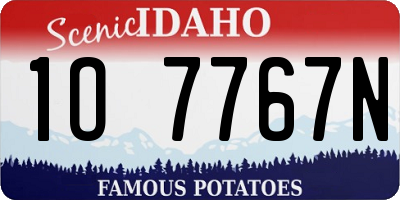 ID license plate 1O7767N
