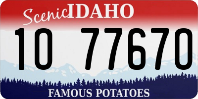 ID license plate 1O7767O