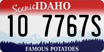 ID license plate 1O7767S