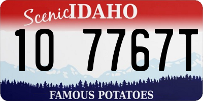 ID license plate 1O7767T
