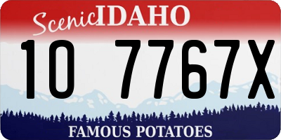 ID license plate 1O7767X