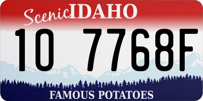 ID license plate 1O7768F