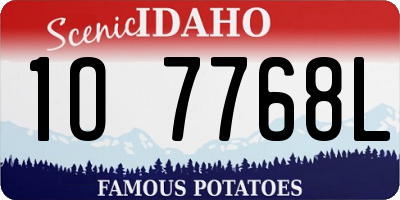ID license plate 1O7768L