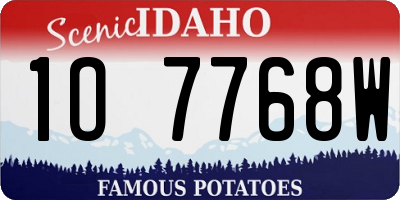 ID license plate 1O7768W