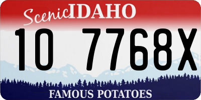 ID license plate 1O7768X