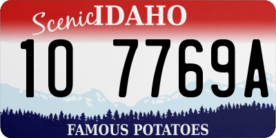 ID license plate 1O7769A