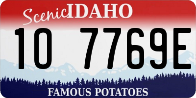 ID license plate 1O7769E