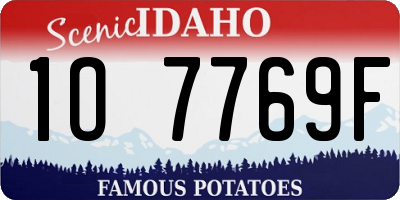 ID license plate 1O7769F
