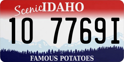 ID license plate 1O7769I