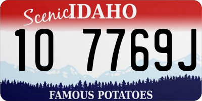 ID license plate 1O7769J