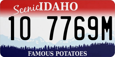 ID license plate 1O7769M