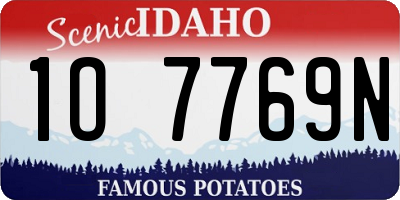 ID license plate 1O7769N