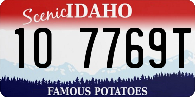 ID license plate 1O7769T