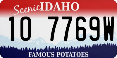 ID license plate 1O7769W