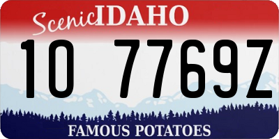 ID license plate 1O7769Z