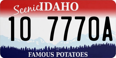 ID license plate 1O7770A