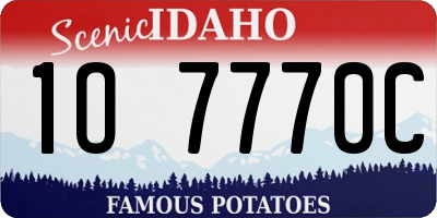 ID license plate 1O7770C