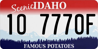 ID license plate 1O7770F