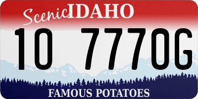 ID license plate 1O7770G