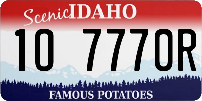 ID license plate 1O7770R