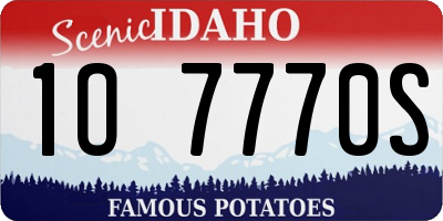 ID license plate 1O7770S