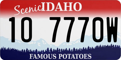 ID license plate 1O7770W