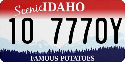 ID license plate 1O7770Y