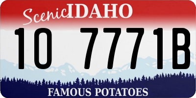 ID license plate 1O7771B