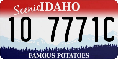 ID license plate 1O7771C