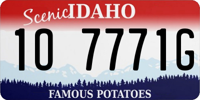 ID license plate 1O7771G
