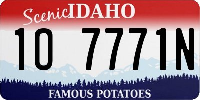 ID license plate 1O7771N