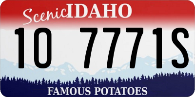 ID license plate 1O7771S