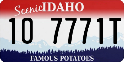 ID license plate 1O7771T
