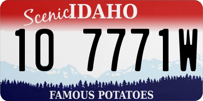 ID license plate 1O7771W