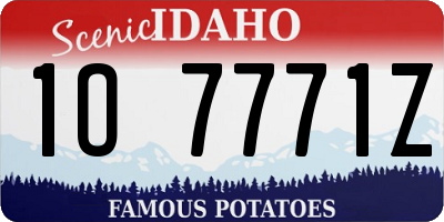 ID license plate 1O7771Z