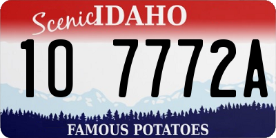 ID license plate 1O7772A