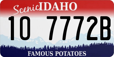 ID license plate 1O7772B