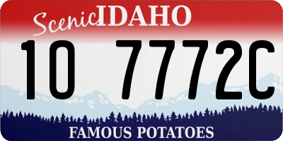 ID license plate 1O7772C