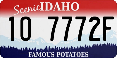 ID license plate 1O7772F