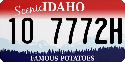 ID license plate 1O7772H